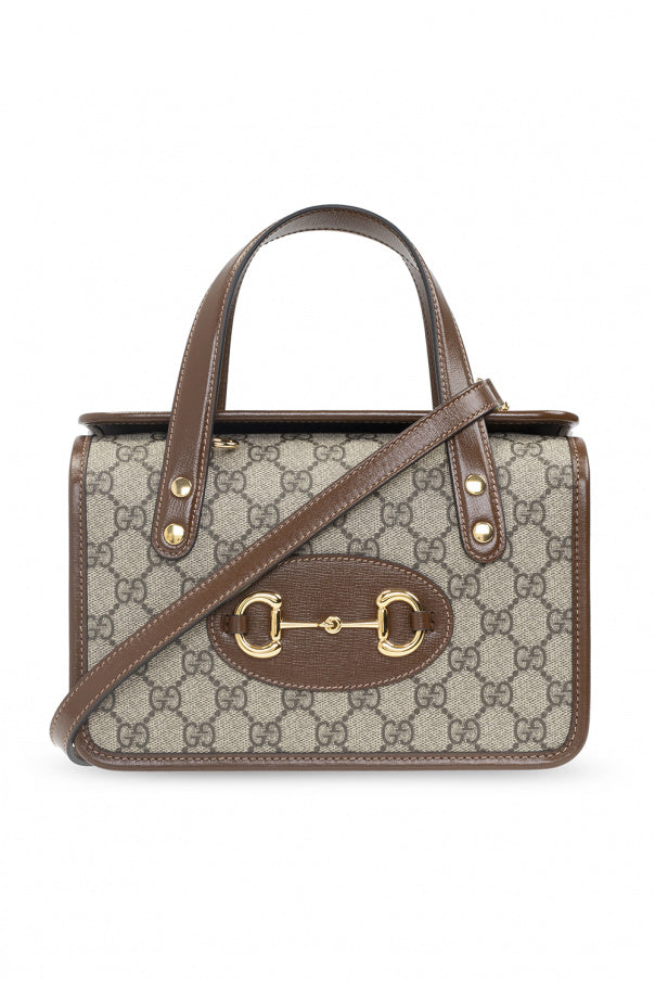 Gucci Horsebit 1955 GG Mini Top Handle Bag in Brown