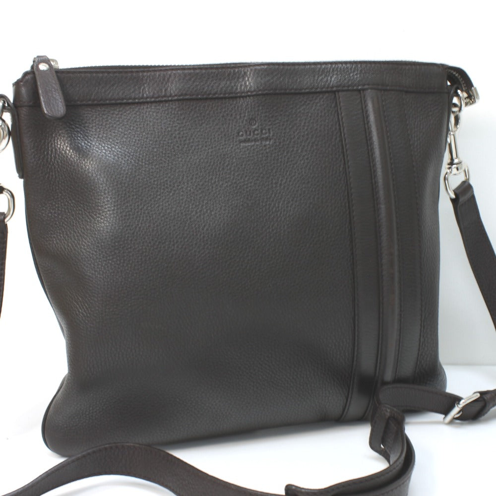 GUCCI Shoulder Bag 233329 leather Dark brown Women Used
