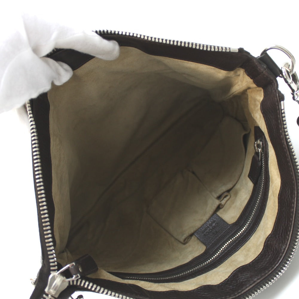 GUCCI Shoulder Bag 233329 leather Dark brown Women Used