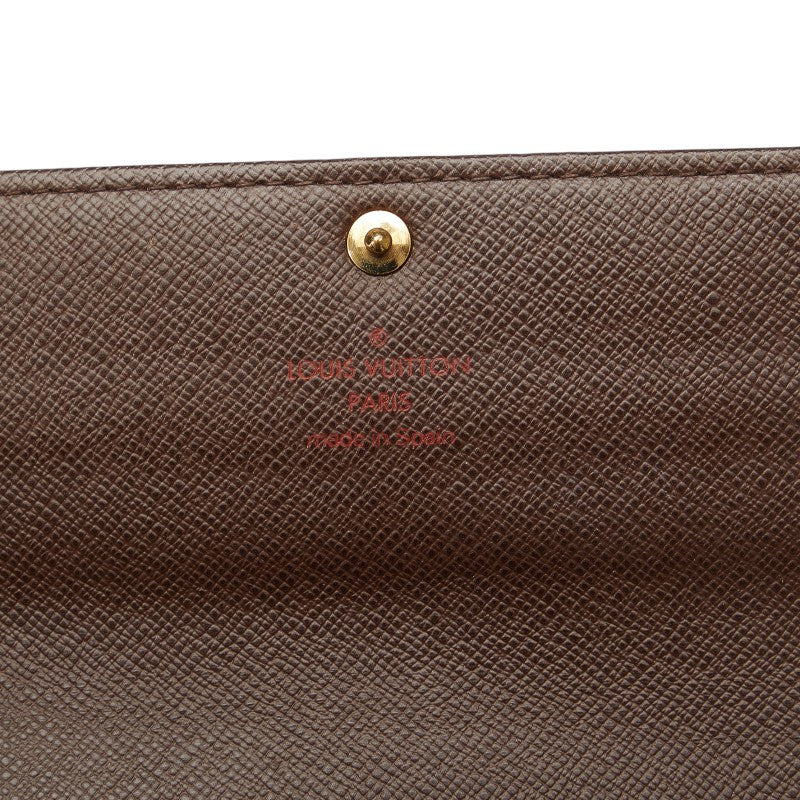 Louis Vuitton Damiere Portfolio Sarah Long Wallet N61734 Brown PVC Leather  Louis Vuitton Long Wallet