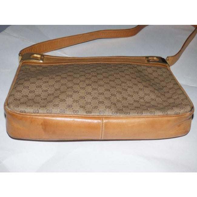 Gucci Micro Guccissima Print Shades Of Brown Coated Canvas And Leather Shoulder Bag