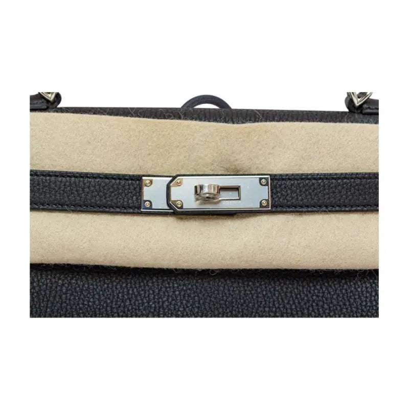 HERMES Kelly 25  navy blue Togo leather Bag Handbag (25,28,) silver hardware