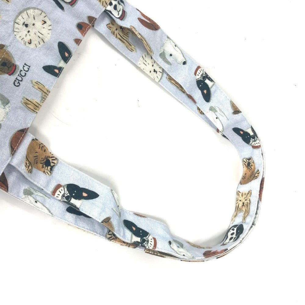 GUCCI Tote Bag canvas blue Dog Dog Puppy Women Used