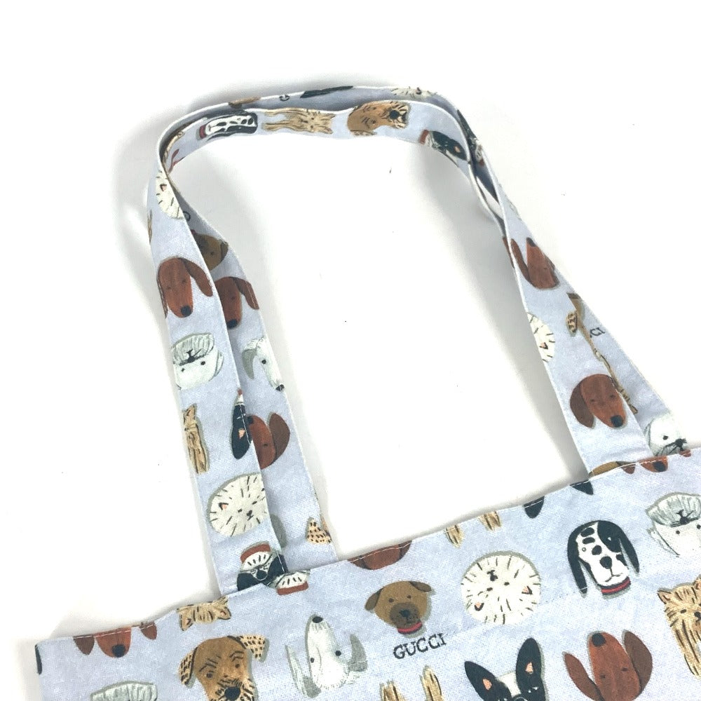 GUCCI Tote Bag canvas blue Dog Dog Puppy Women Used