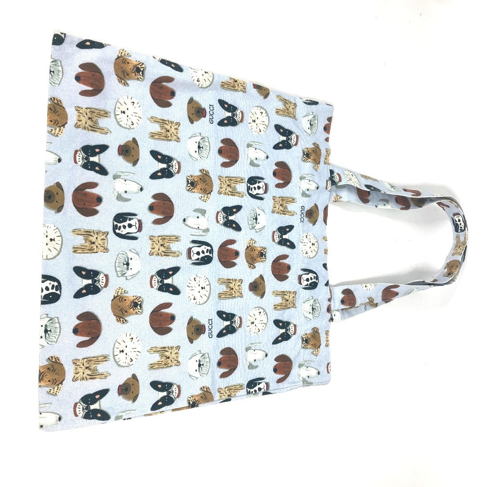 GUCCI Tote Bag canvas blue Dog Dog Puppy Women Used