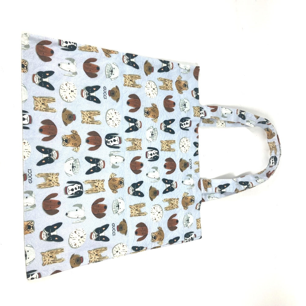 GUCCI Tote Bag canvas blue Dog Dog Puppy Women Used