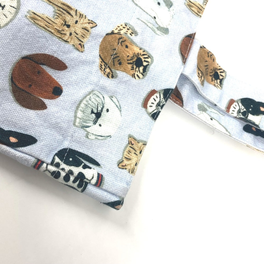 GUCCI Tote Bag canvas blue Dog Dog Puppy Women Used