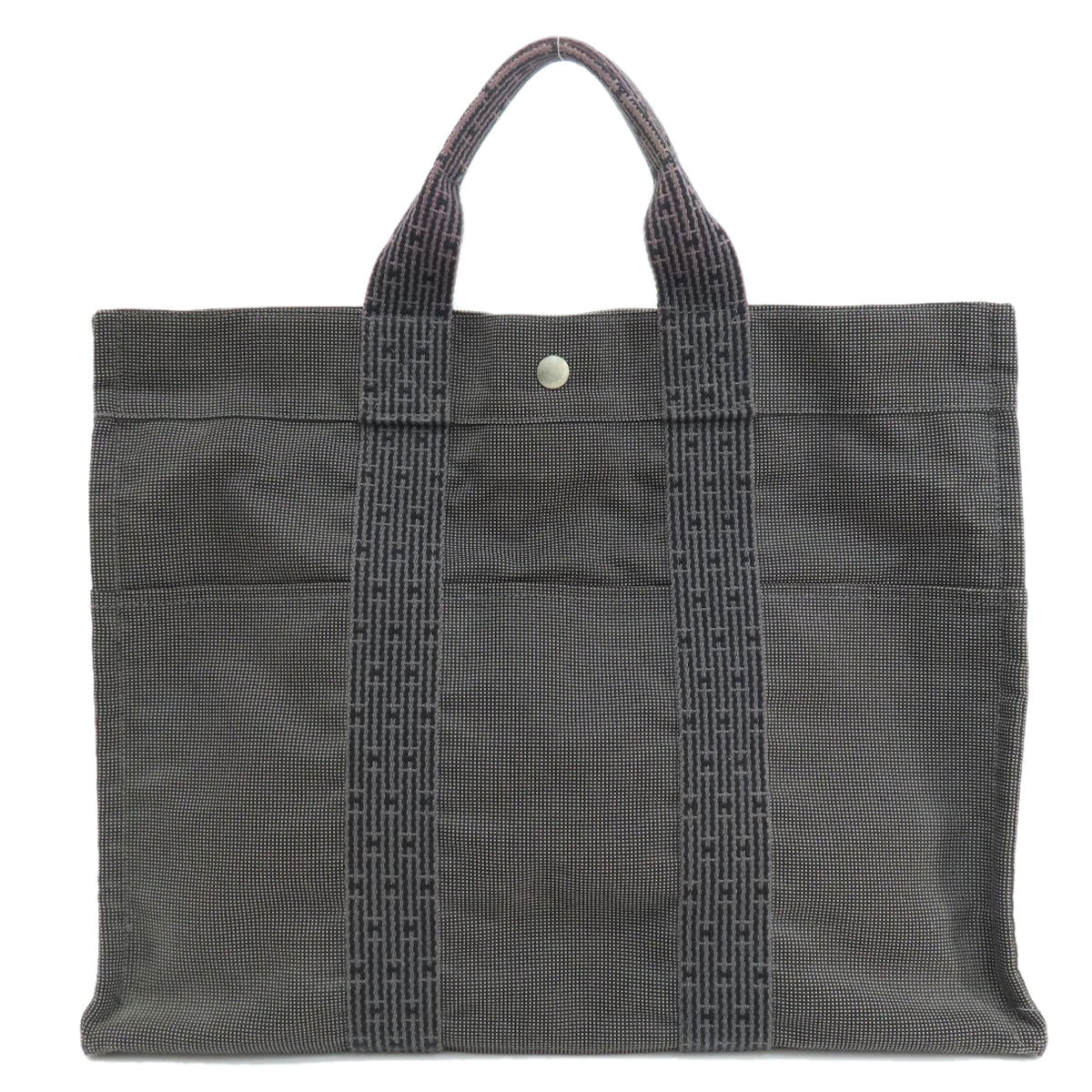HERMES Tote Bag canvas gray Her Line Women Used
