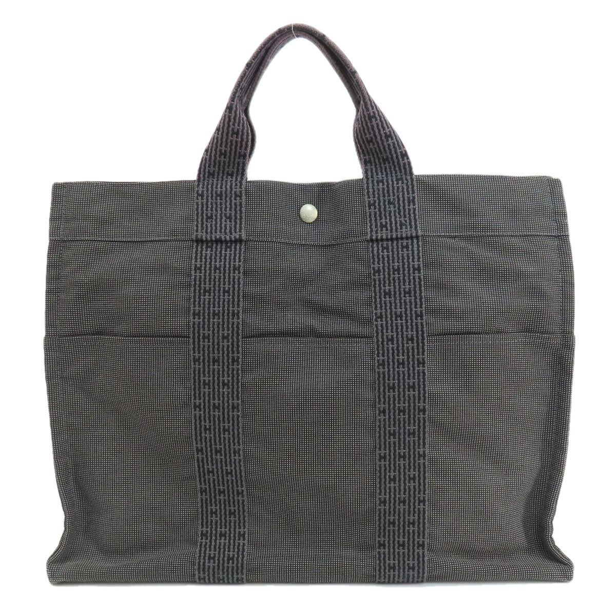 HERMES Tote Bag canvas gray Her Line Women Used
