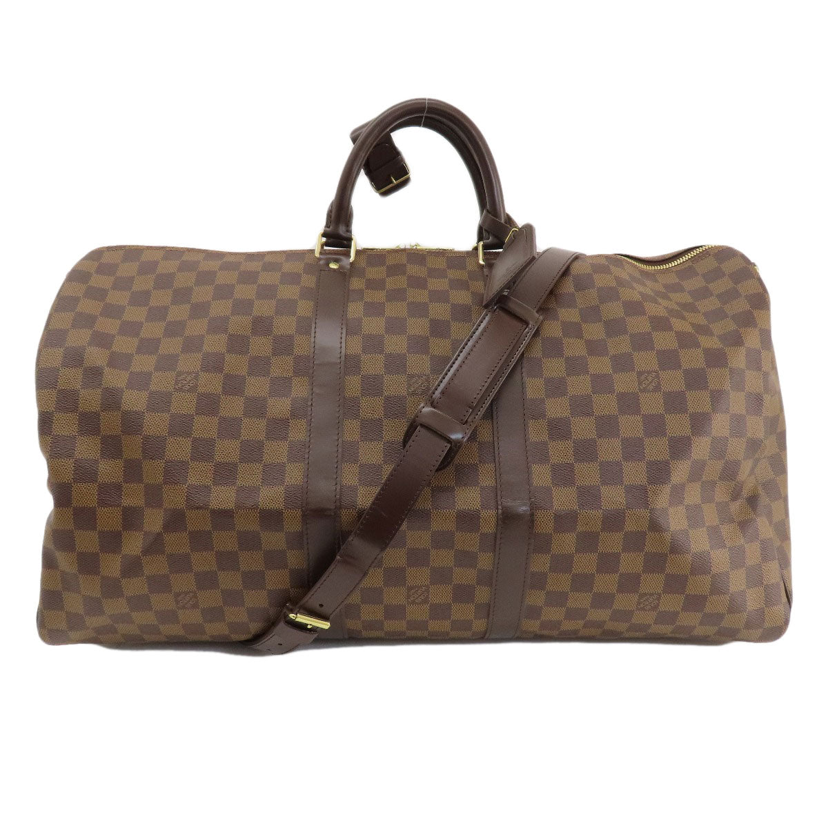 LOUIS VUITTON Boston Duffel bag N41414 Damier canvas Brown Keepall bandouliere55 Damier canvas