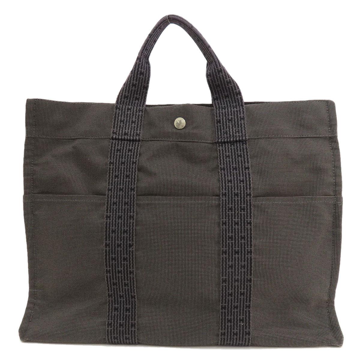 HERMES Tote Bag canvas gray Her LineMM Women Used