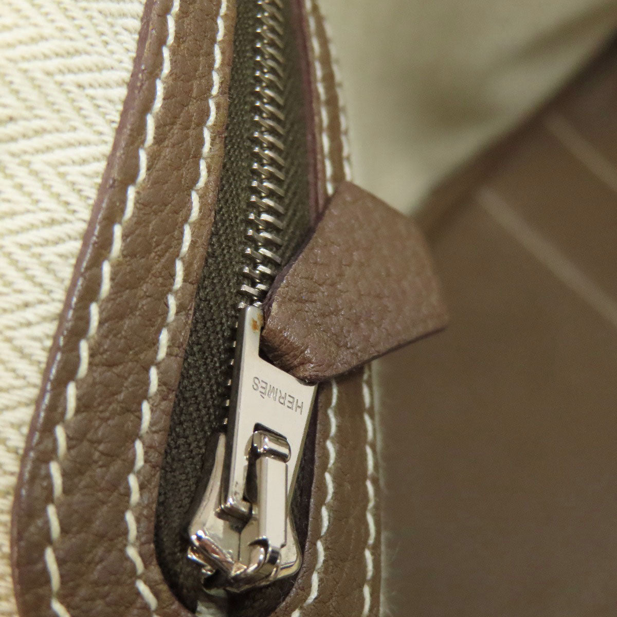 HERMES Tote Bag Togo beige Garden Party PM Etoupe SilverMetal Women Used