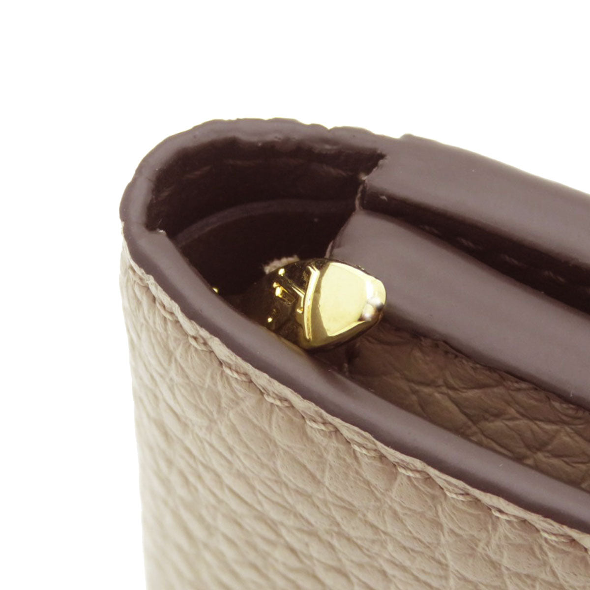 LOUIS VUITTON Bifold Wallet M68747 Taurillon Clemence beige Portefeuille Capucines XS Taurillon Clemence Women Used