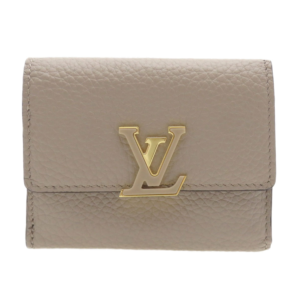 LOUIS VUITTON Bifold Wallet M68747 Taurillon Clemence beige Portefeuille Capucines XS Taurillon Clemence Women Used