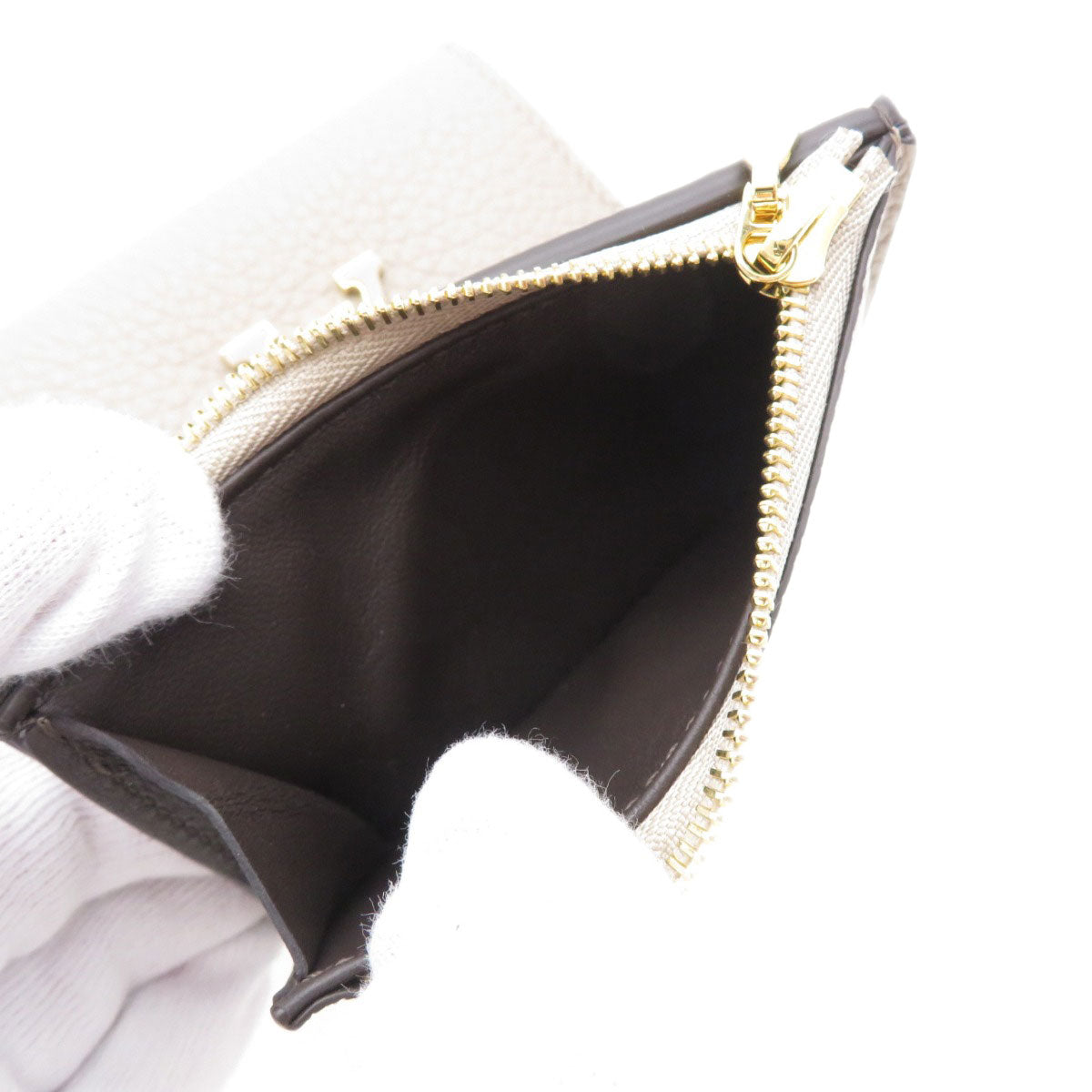 LOUIS VUITTON Bifold Wallet M68747 Taurillon Clemence beige Portefeuille Capucines XS Taurillon Clemence Women Used