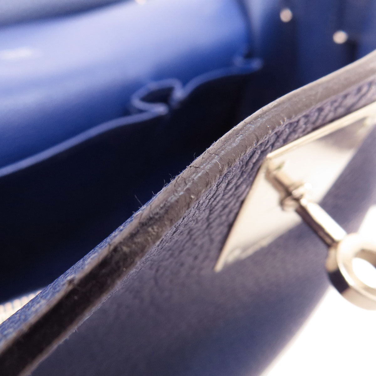 HERMES Shoulder Bag Taurillon Clemence blue Gypsiere 28 Blue Nuit SilverMetal Women Used