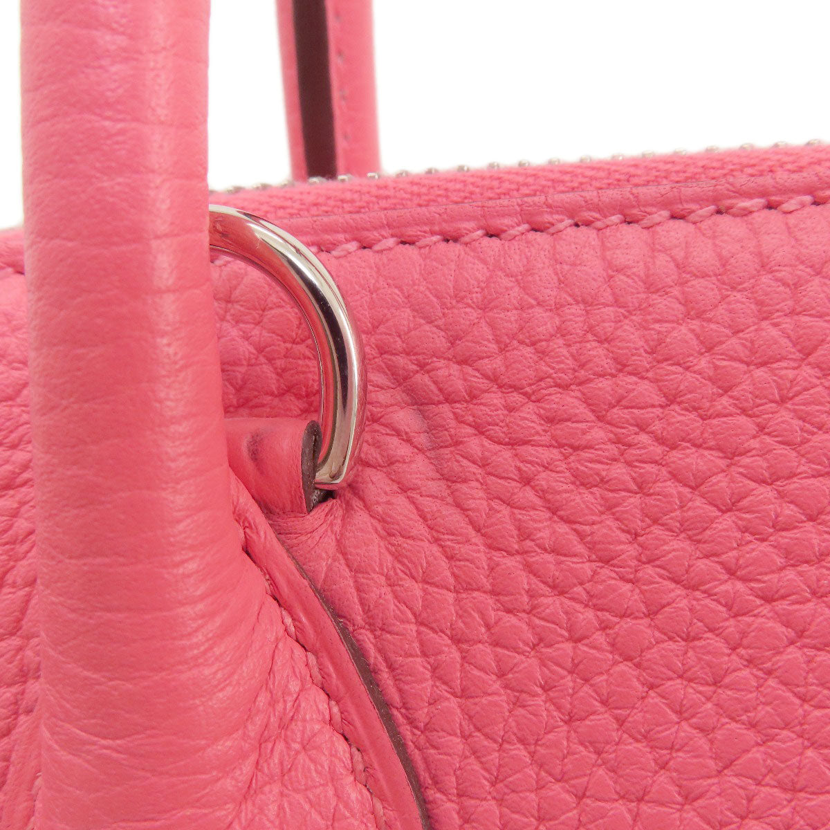 HERMES Handbag Taurillon Clemence pink Bolide 31 Rose Azalee Silver Metal Women Used