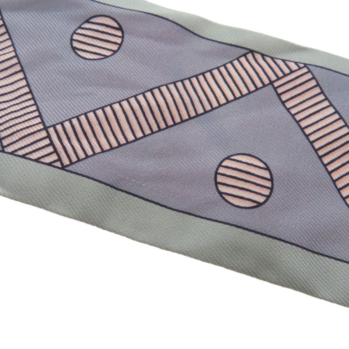 HERMES scarf silk gray Twilly  Women Used
