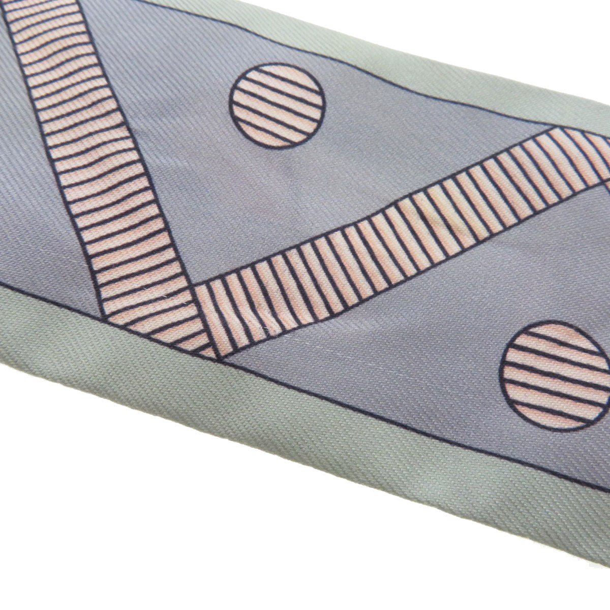 HERMES scarf silk gray Twilly  Women Used