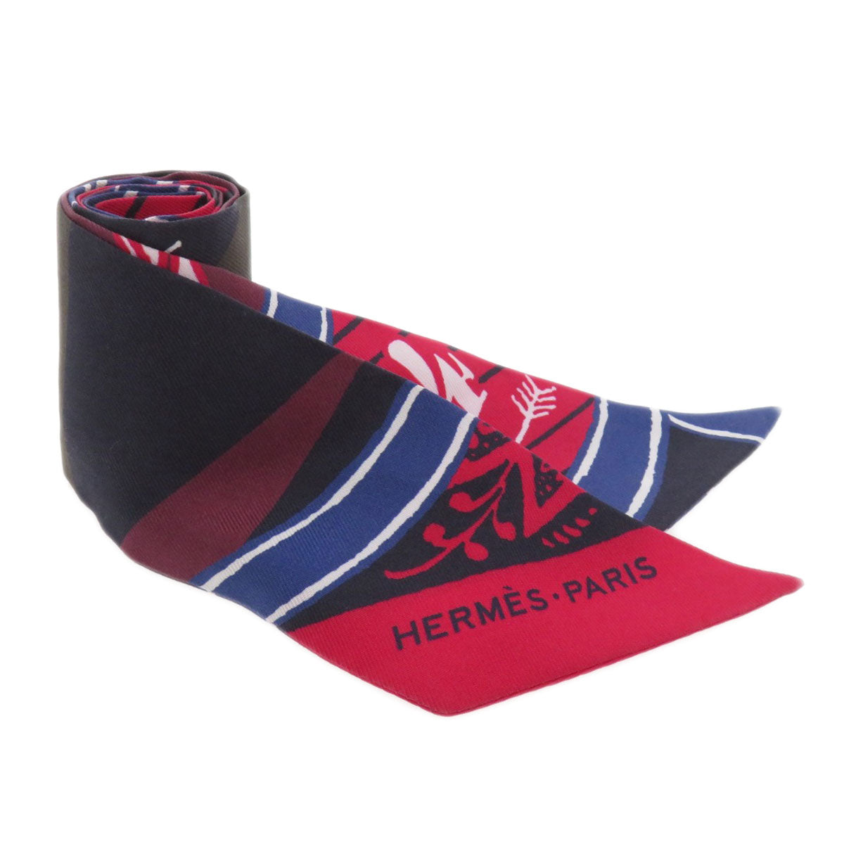HERMES scarf silk Red Twilly  Women Used