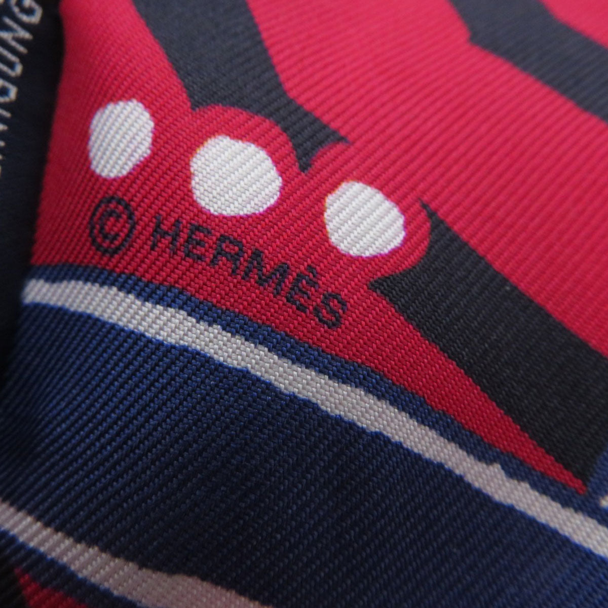 HERMES scarf silk Red Twilly  Women Used