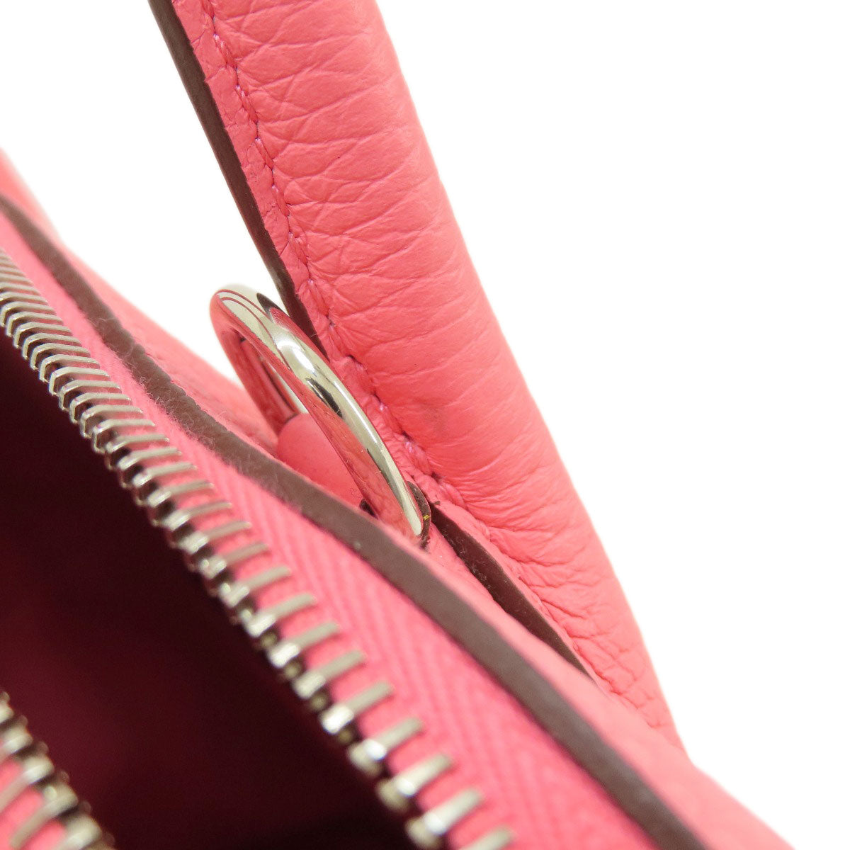 HERMES Handbag Taurillon Clemence pink Bolide 31 Rose Azalee Silver Metal Women Used