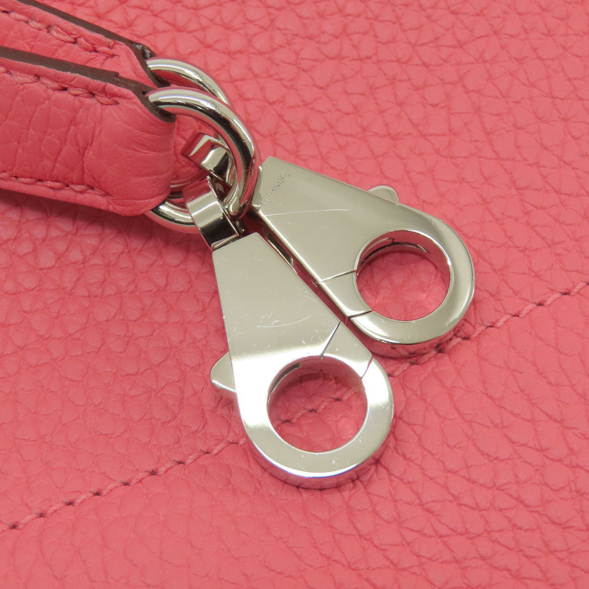 HERMES Handbag Taurillon Clemence pink Bolide 31 Rose Azalee Silver Metal Women Used