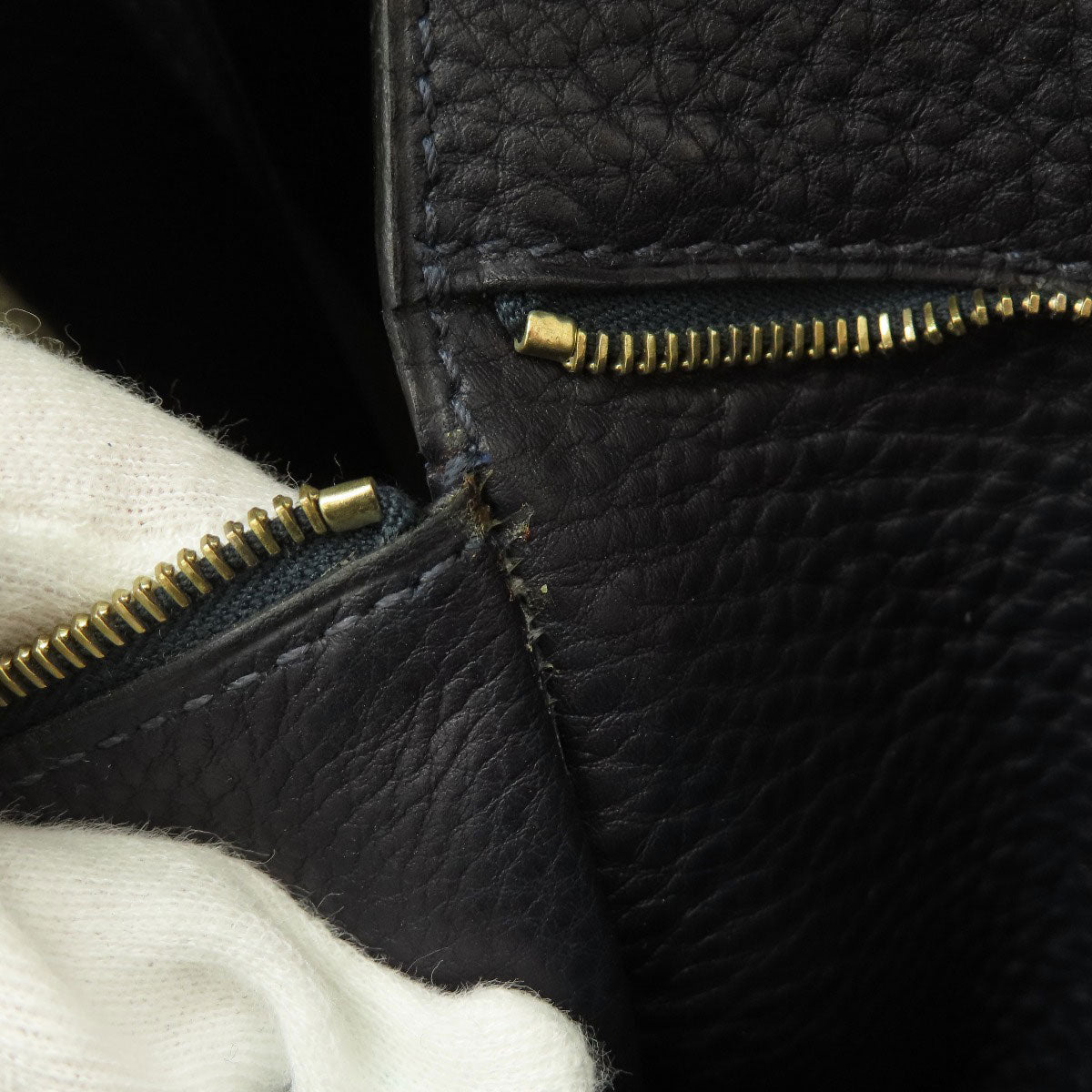 HERMES Shoulder Bag Tower ash gray Sako Gold Metal Women Used