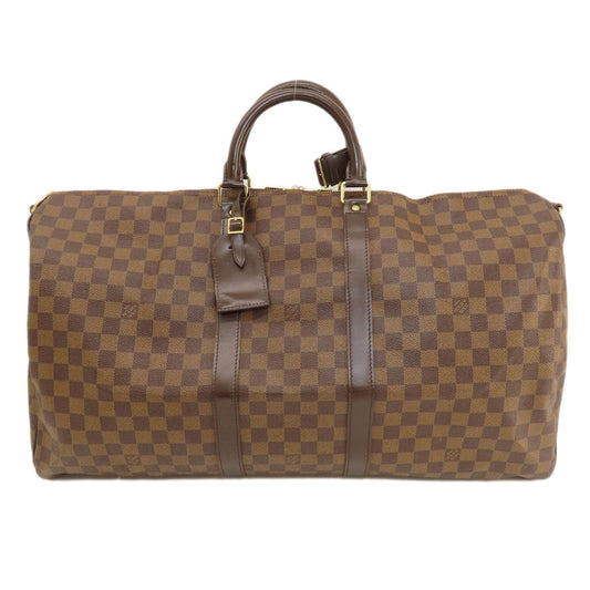 LOUIS VUITTON Boston Duffel bag N41414 Damier canvas Brown Keepall bandouliere55 Damier Ebene
