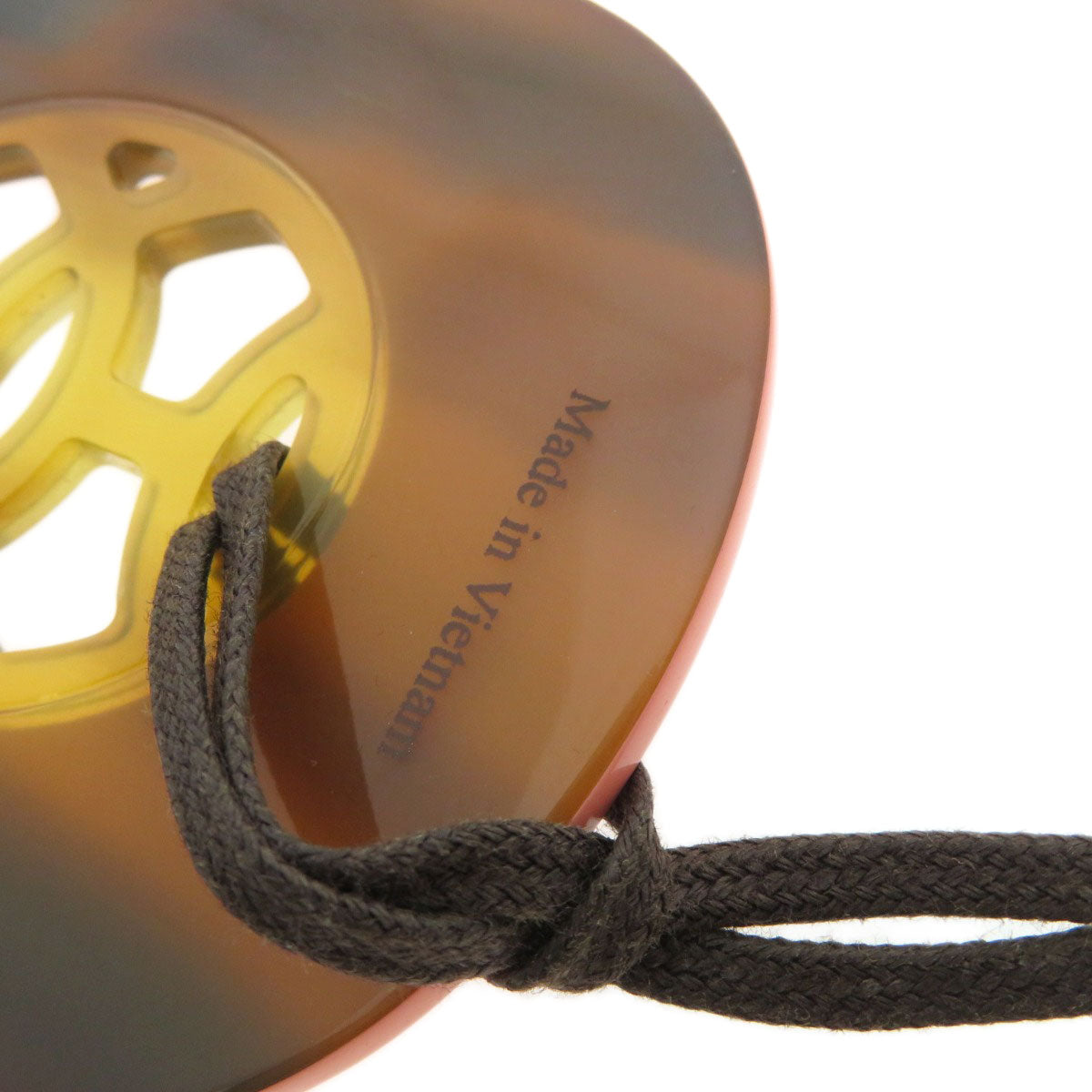 HERMES Necklace Buffalo horn Brown Lift GM Women Used