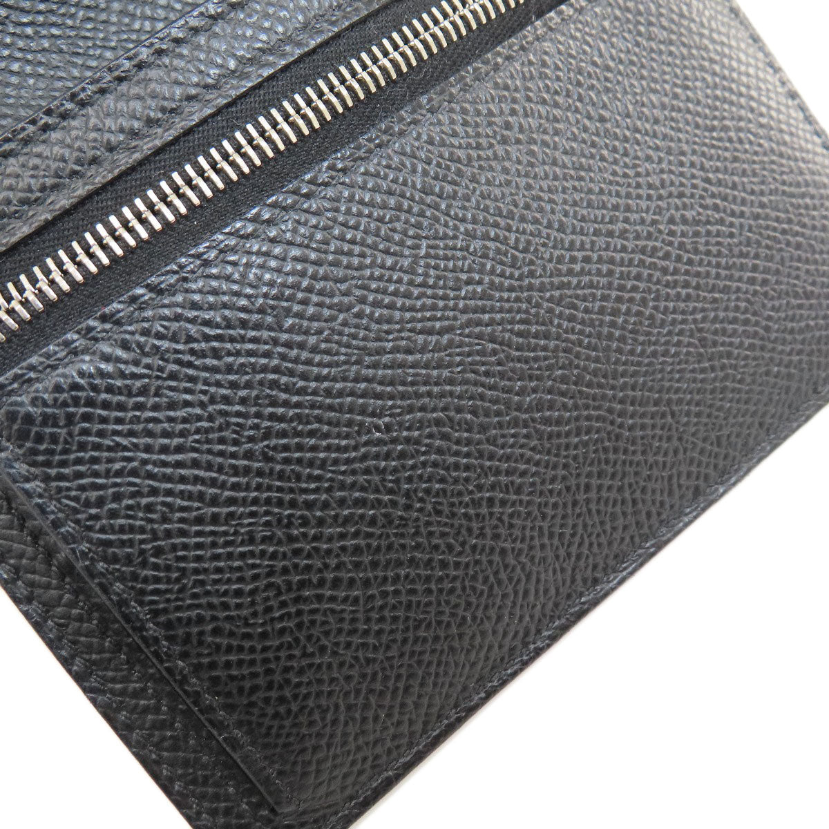 HERMES Bifold Wallet Epsom black Bearn Compact Black SilverMetal