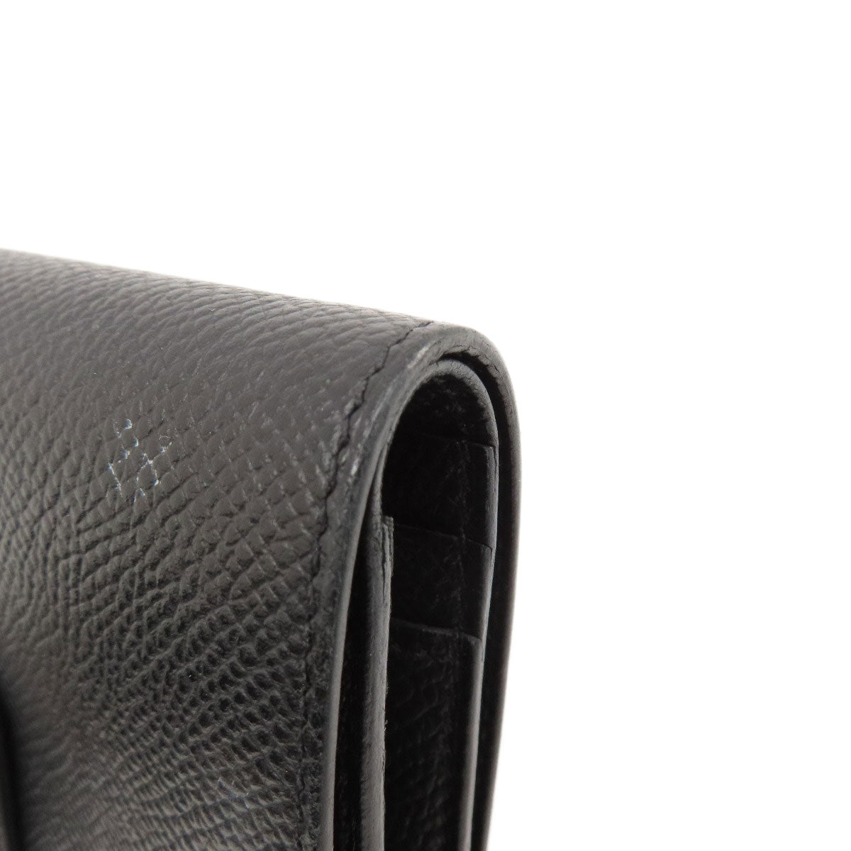 HERMES Bifold Wallet Epsom black Bearn Compact Black SilverMetal