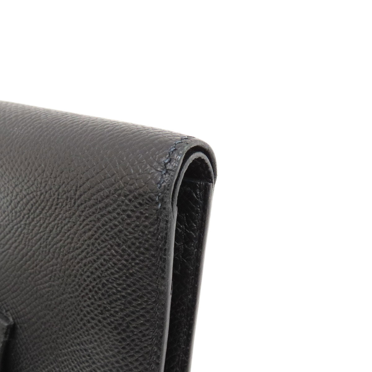 HERMES Bifold Wallet Epsom black Bearn Compact Black SilverMetal