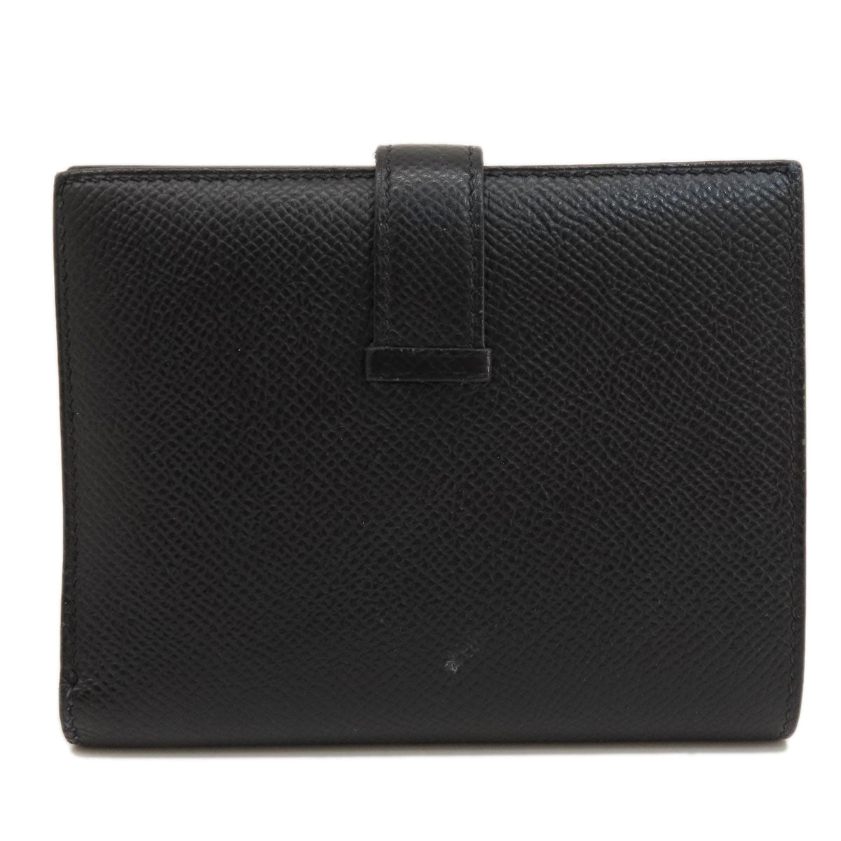 HERMES Bifold Wallet Epsom black Bearn Compact Black SilverMetal
