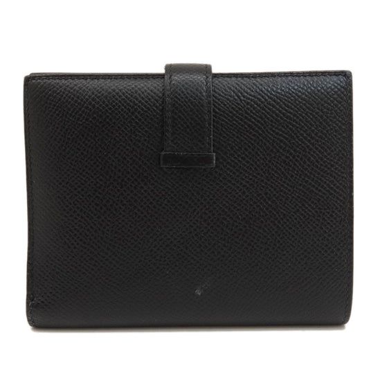 HERMES Bifold Wallet Epsom black Bearn Compact Black SilverMetal