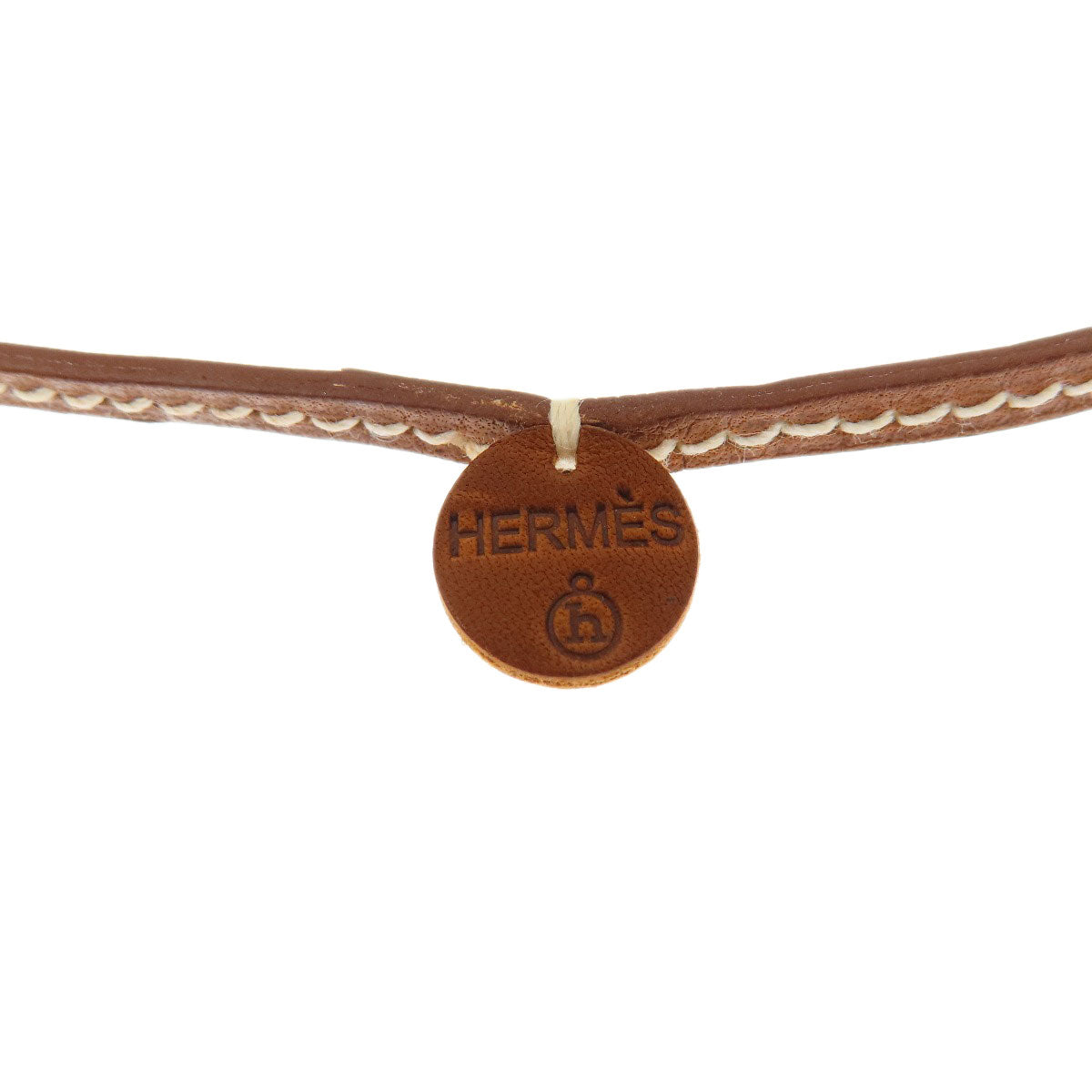 HERMES Necklace Buffalo horn beige Om PM Women Used