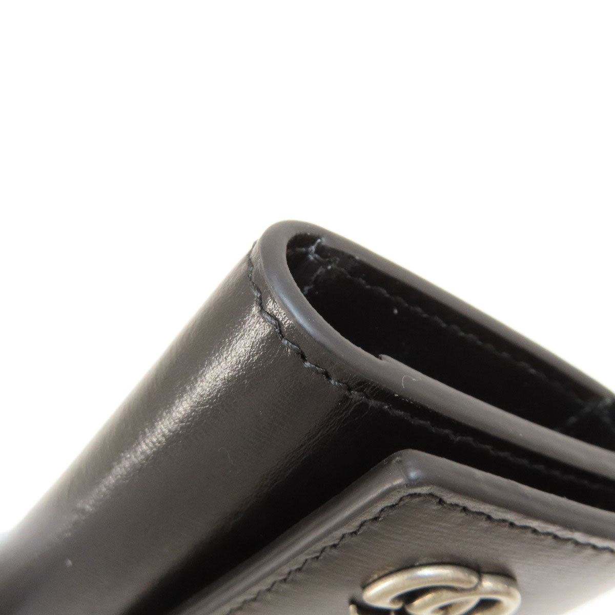 GUCCI Key case Key holder  435305 leather black logo