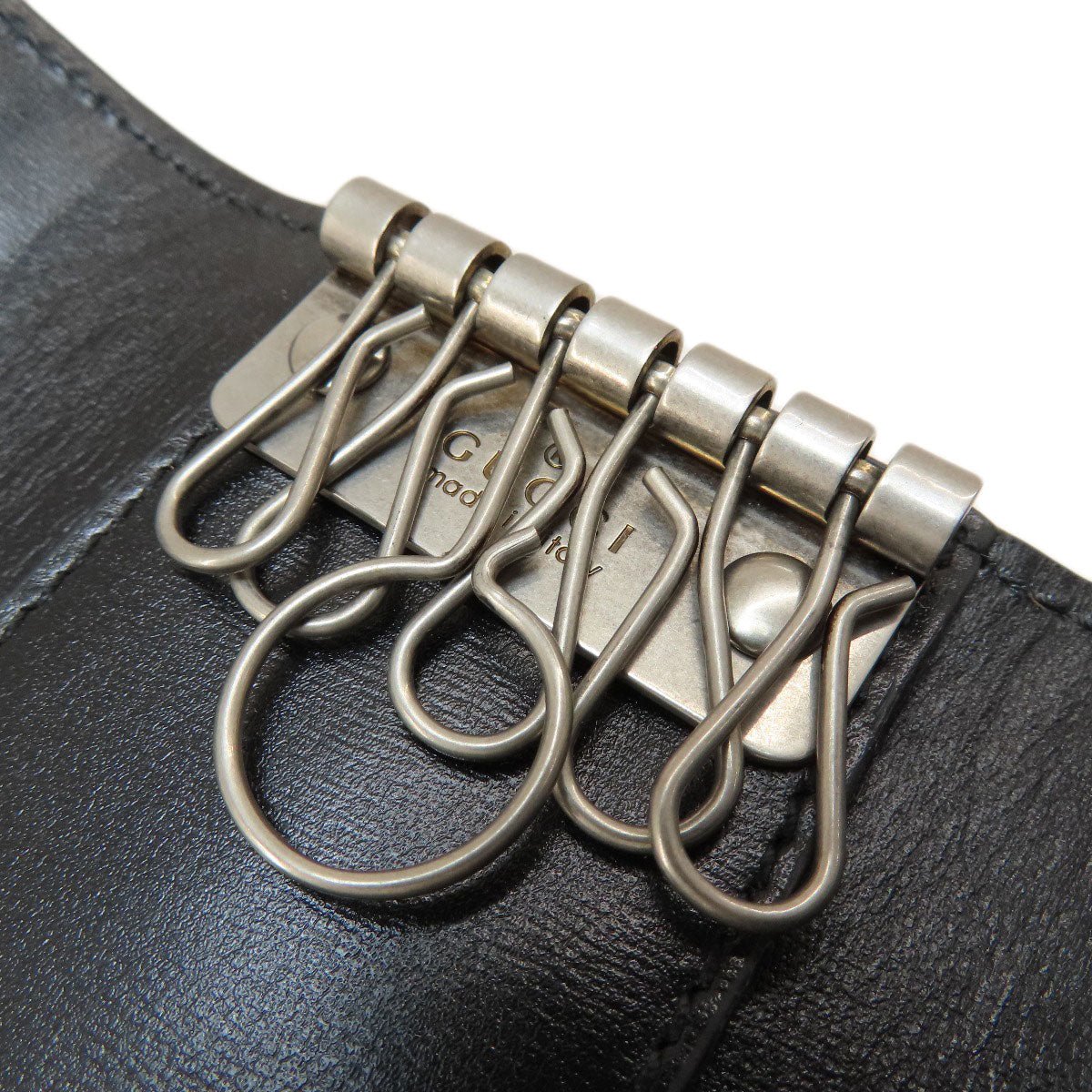 GUCCI Key case Key holder  435305 leather black logo