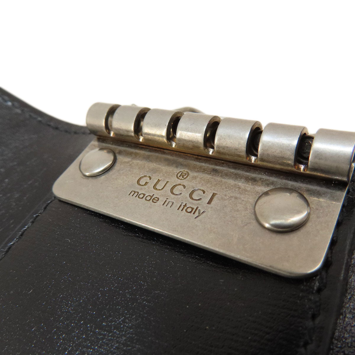 GUCCI Key case Key holder  435305 leather black logo