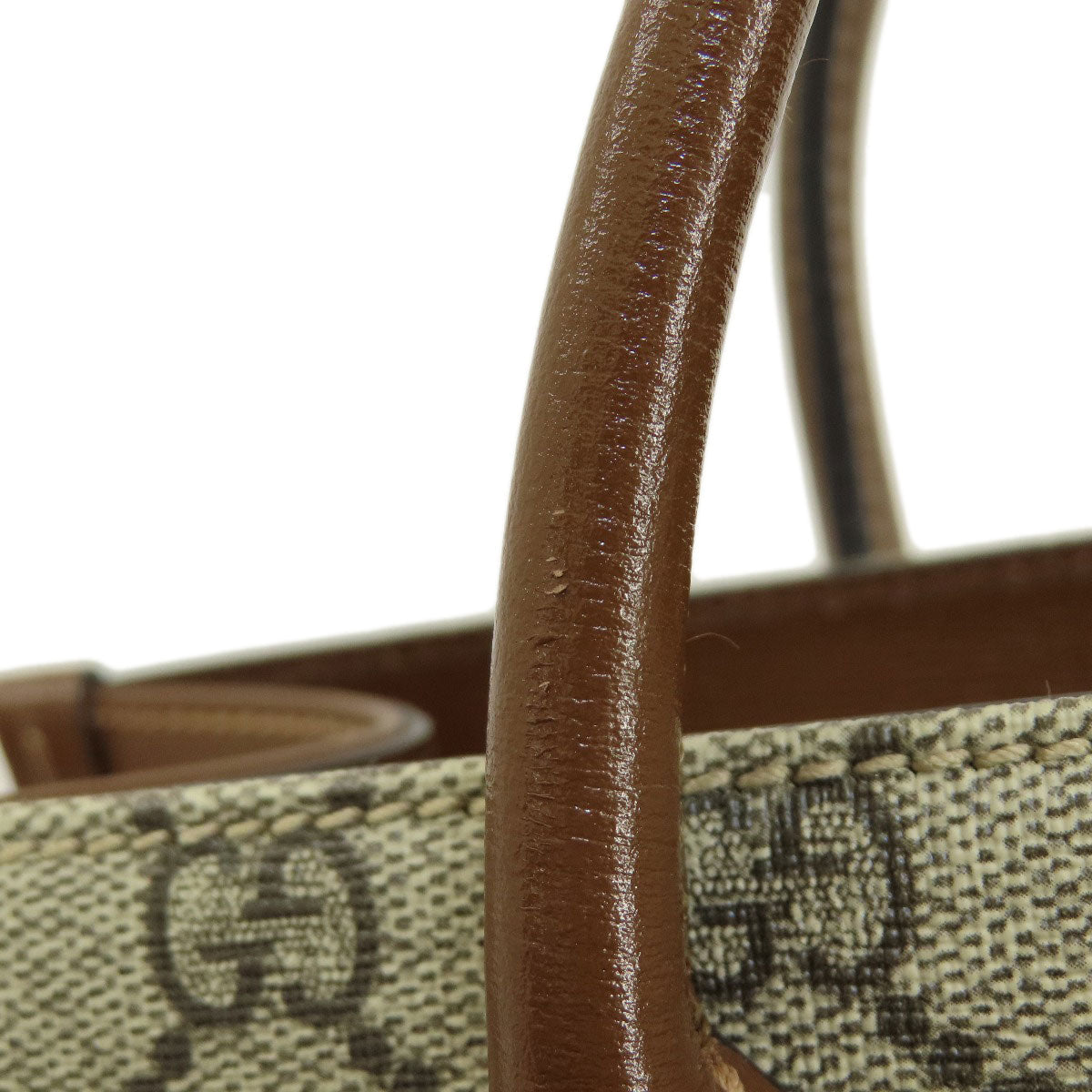 GUCCI Handbag 659983 PVC Brown GG 2WAY Women Used