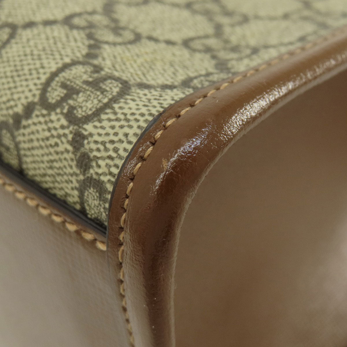 GUCCI Handbag 659983 PVC Brown GG 2WAY Women Used