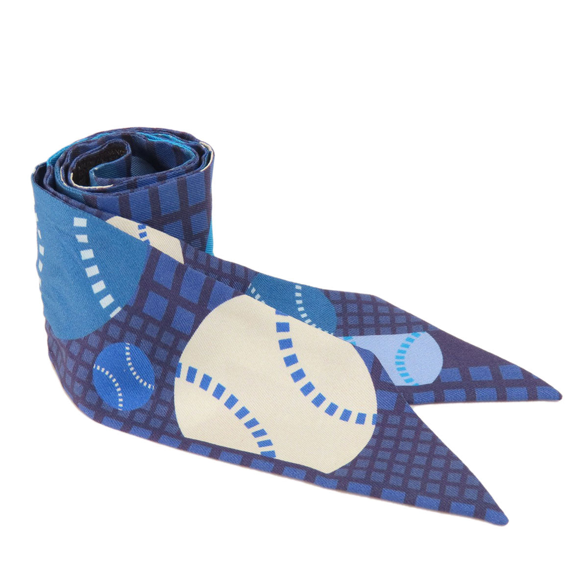 HERMES scarf silk Navy Twilly