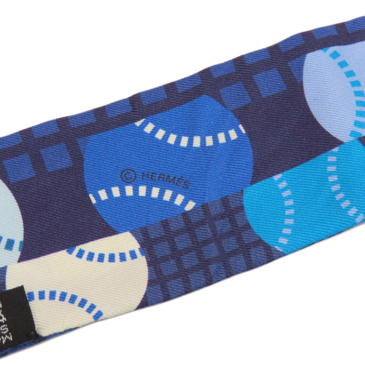 HERMES scarf silk Navy Twilly
