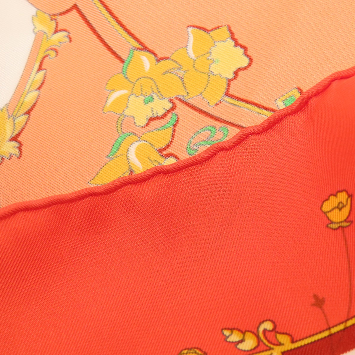 HERMES scarf silk Orange Carre90 LES PETITS PRINCES The Little Princes Women Used