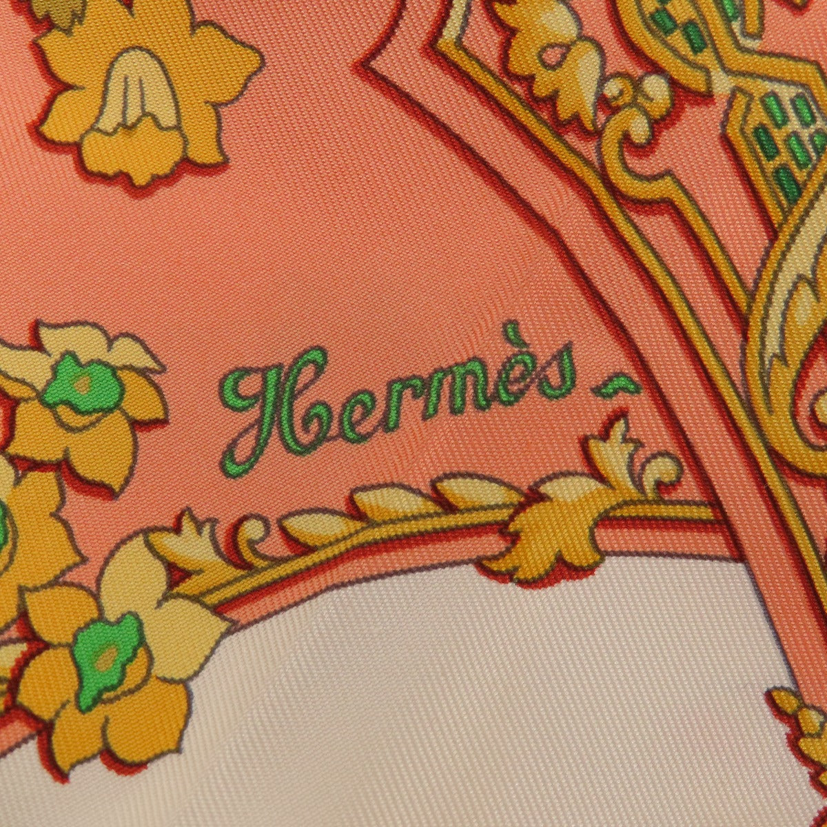 HERMES scarf silk Orange Carre90 LES PETITS PRINCES The Little Princes Women Used