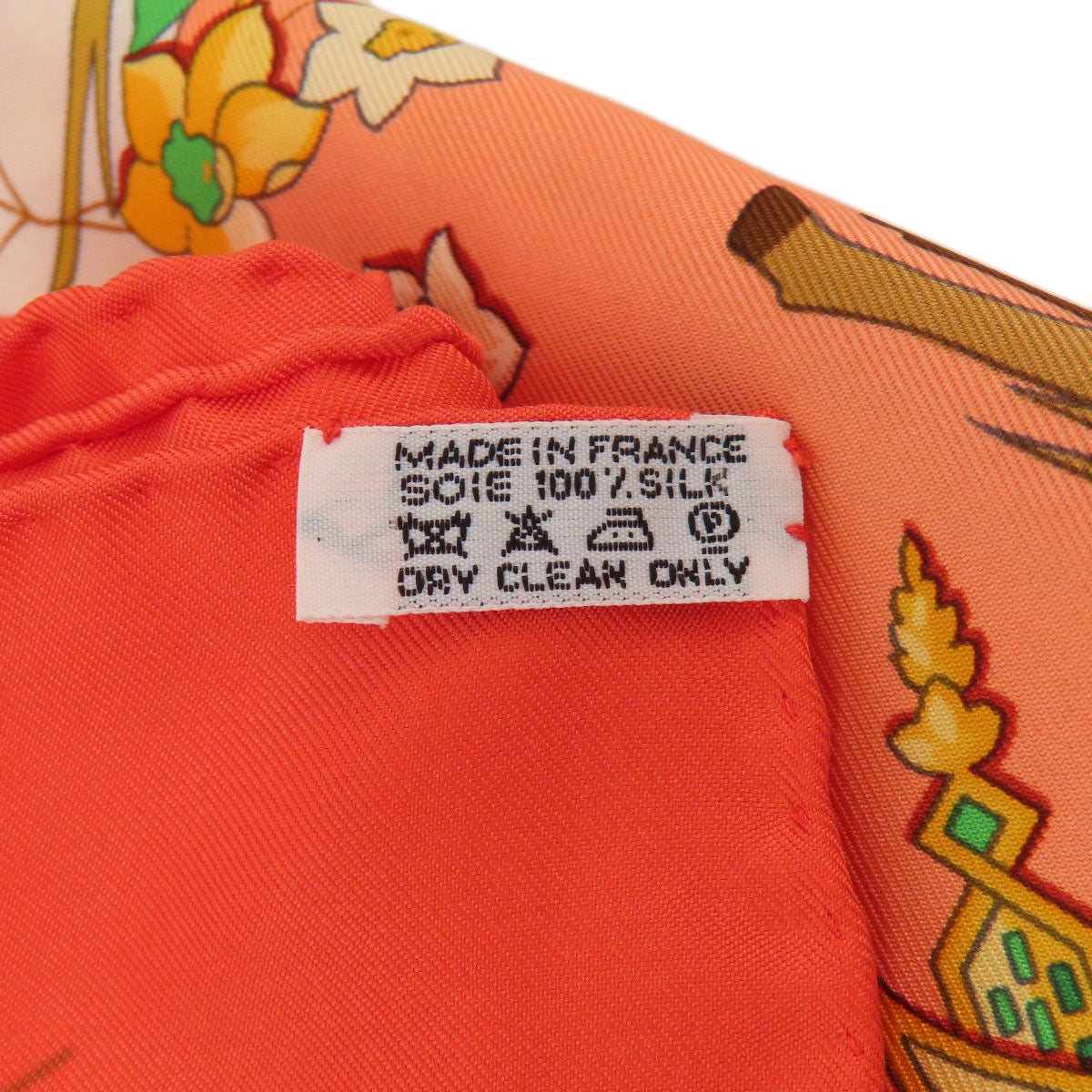 HERMES scarf silk Orange Carre90 LES PETITS PRINCES The Little Princes Women Used