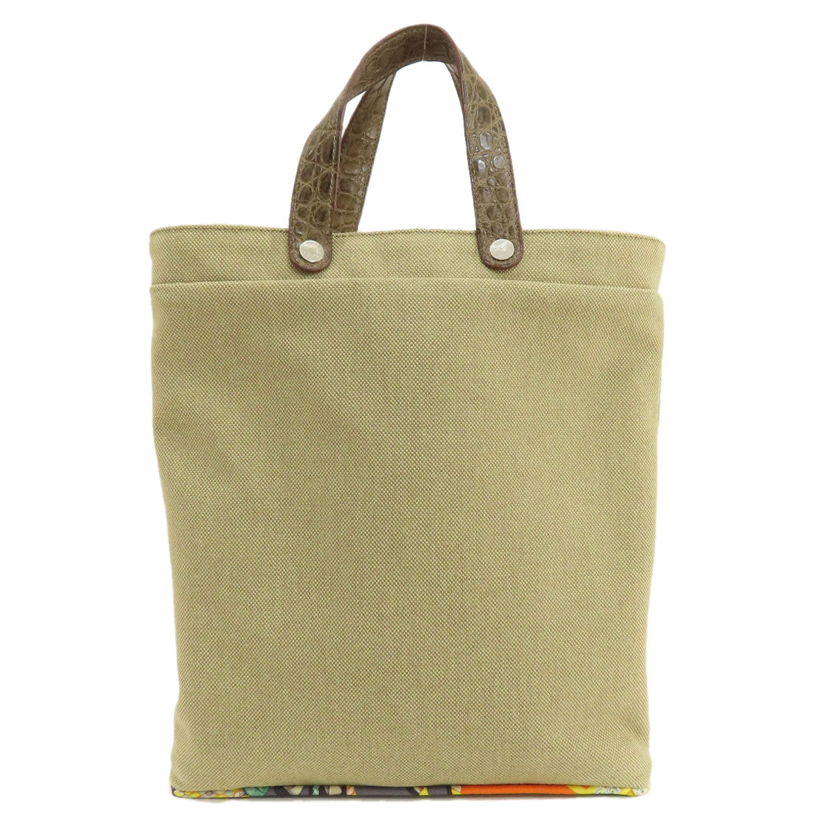 HERMES Handbag Cotton, Silk Brown Petit Ash Tote Women Used