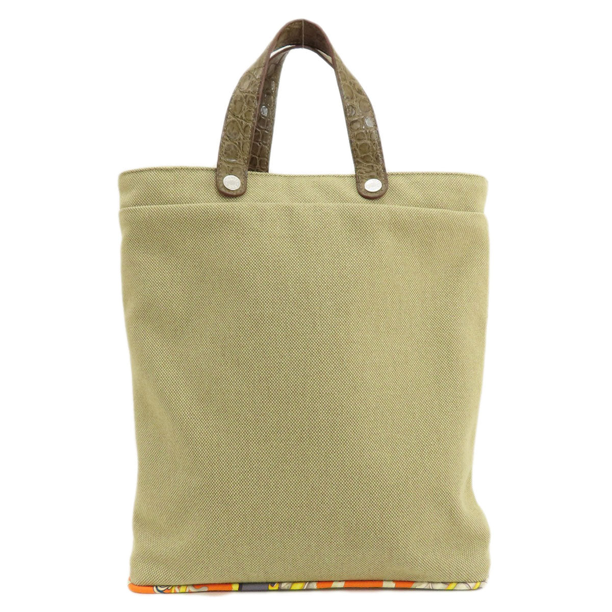HERMES Handbag Cotton, Silk Brown Petit Ash Tote Women Used