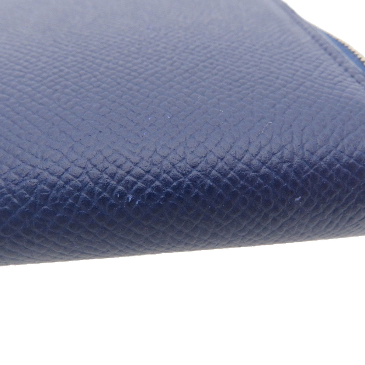 HERMES Long Wallet Purse Epsom Navy ASAP Silk In Long Epsom