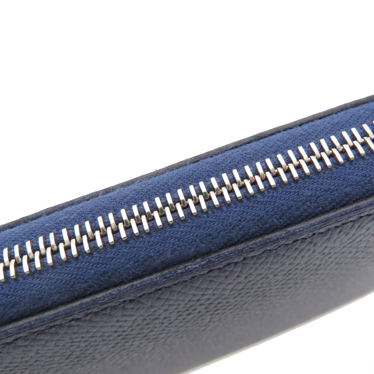 HERMES Long Wallet Purse Epsom Navy ASAP Silk In Long Epsom